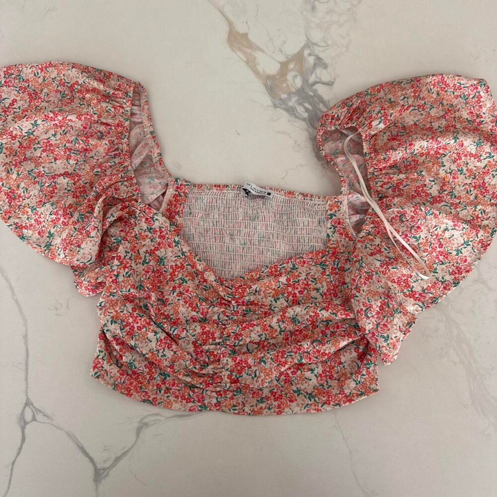 Zara floral crop top size